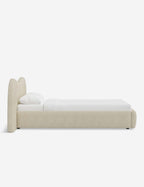 Clara Platform Bed | Extended Headboard, Bespoke Upholstery