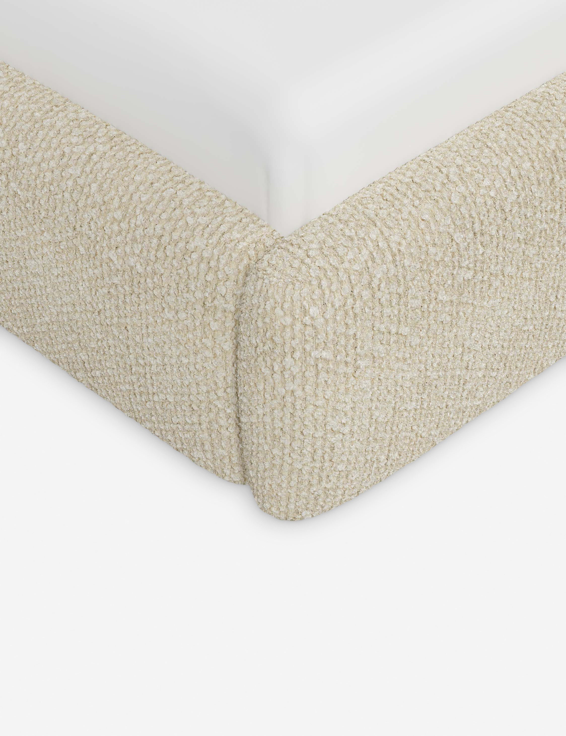 Clara Platform Bed | Extended Headboard, Bespoke Upholstery