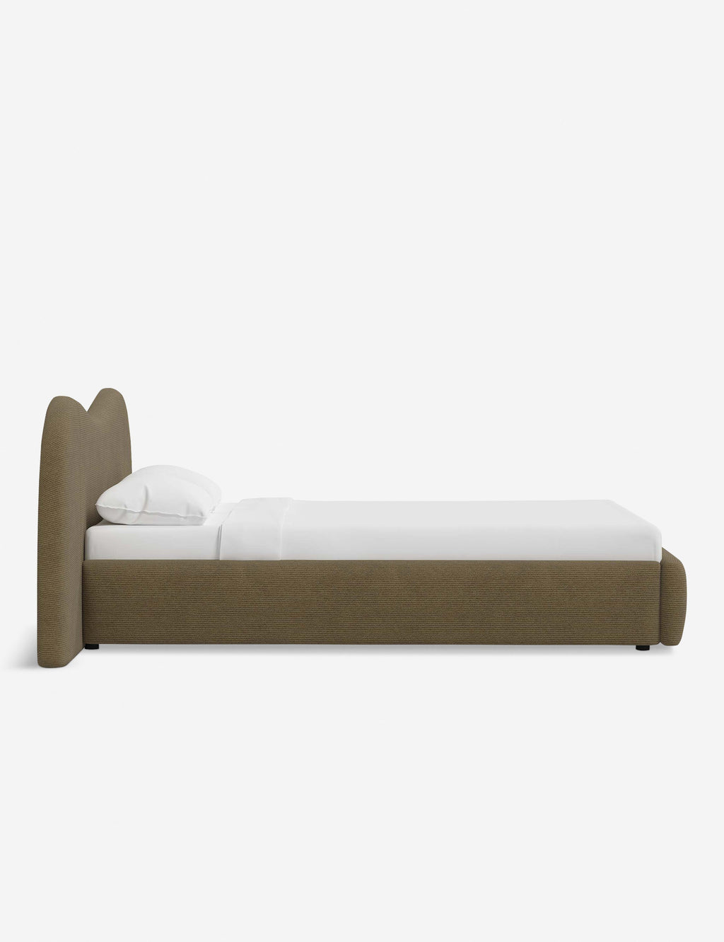 Clara Platform Bed | Extended Headboard, Bespoke Upholstery