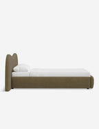 Clara Platform Bed | Extended Headboard, Bespoke Upholstery