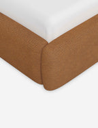 Clara Platform Bed | Extended Headboard, Bespoke Upholstery