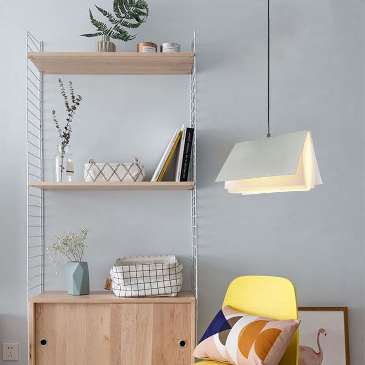 Flying Book 1-Light Metal and PVC Pendant Lamp