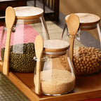 Bela Glass Storage Jar | Airtight, Natural Bamboo Lid - 3 Sizes