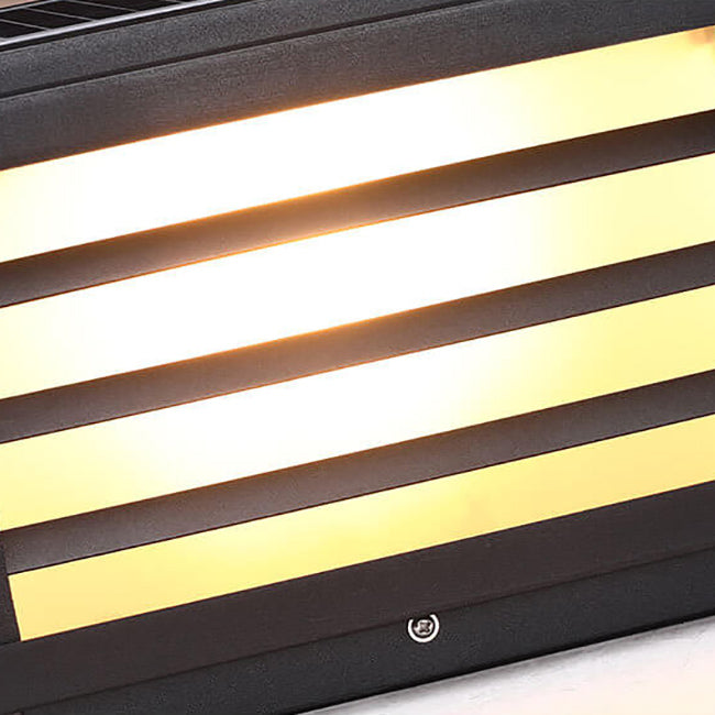 Contemporary Waterproof Solar LED Square Aluminum Landscape Post Light for Gardens