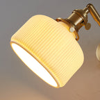Contemporary Minimalist Striped Ceramic Wall Sconce Lamp with 1 Light
