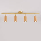 Nordic Minimalist Walnut Wood Linear Track LED Ceiling Light - Available in 1, 2, 3, or 4 Lights