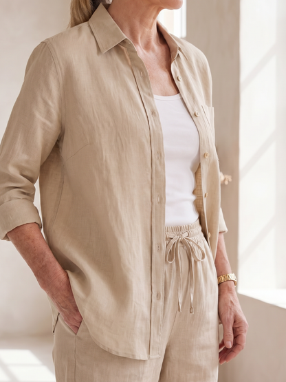 Comfortable Linen Tapered Pants Set for Women