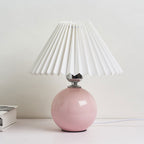 Scandinavian Minimalist Ceramic Pleated Table Lamp with Single Light