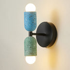 Contemporary Wabi-Sabi Iron and Cement 2-Light Wall Sconce