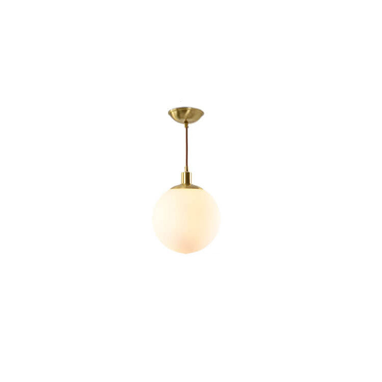 Scandinavian Minimalist White Orb Single Pendant Light