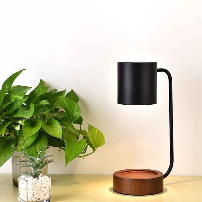 Japanese Minimalist Wooden Dimming Table Lamp with Melting Wax Design