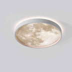 Nordic-Inspired Round LED Flush Mount Ceiling Light with Moon Design