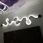Contemporary Curved LED Wall Sconce Lamp in Long Aluminum Snake Design