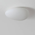 Nordic Minimalist Cobblestone LED Flush Mount Ceiling Light with Lampshade