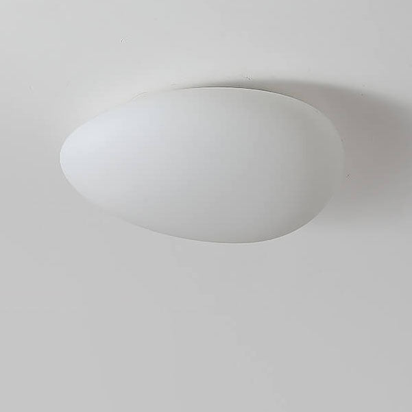 Nordic Minimalist Cobblestone LED Flush Mount Ceiling Light with Lampshade
