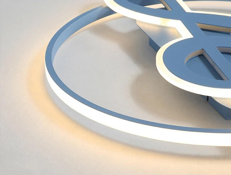 Nordic-Inspired LED Flush Mount Ceiling Light with Creative Music Notes Design