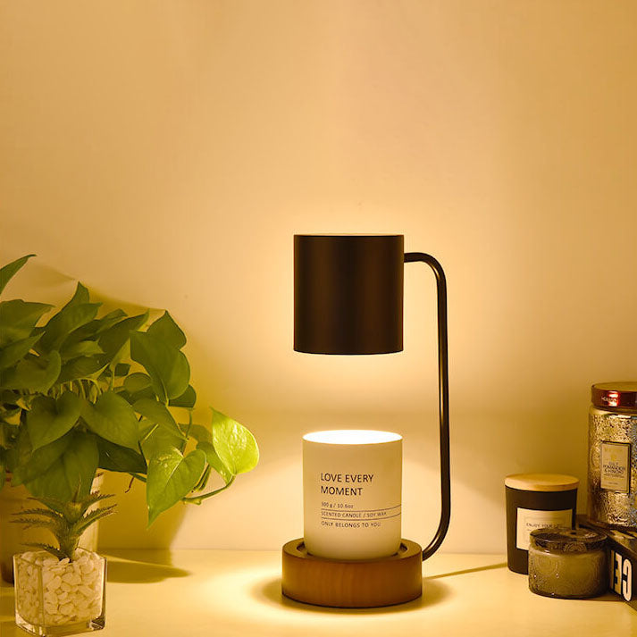 Japanese Minimalist Wooden Dimming Table Lamp with Melting Wax Design