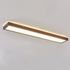 Walnut LED Flush Mount Ceiling Light in Japanese Minimalist Log Design