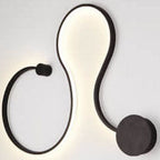 Contemporary Curved LED Wall Sconce Lamp in Long Aluminum Snake Design