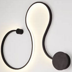 Contemporary Curved LED Wall Sconce Lamp in Long Aluminum Snake Design