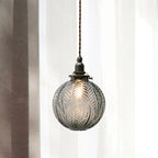 ColonialGlow: Round Pendant Light made of Glass with Colonial Design & LED-compatible – for Entryway & Living Room