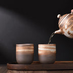 Bamboo Yunomi Cup | Handcrafted Stoneware, 150ml