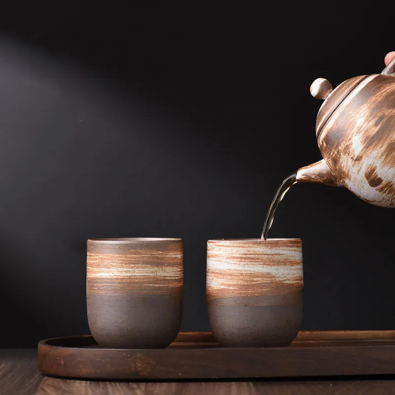 Bamboo Yunomi Cup | Handcrafted Stoneware, 150ml