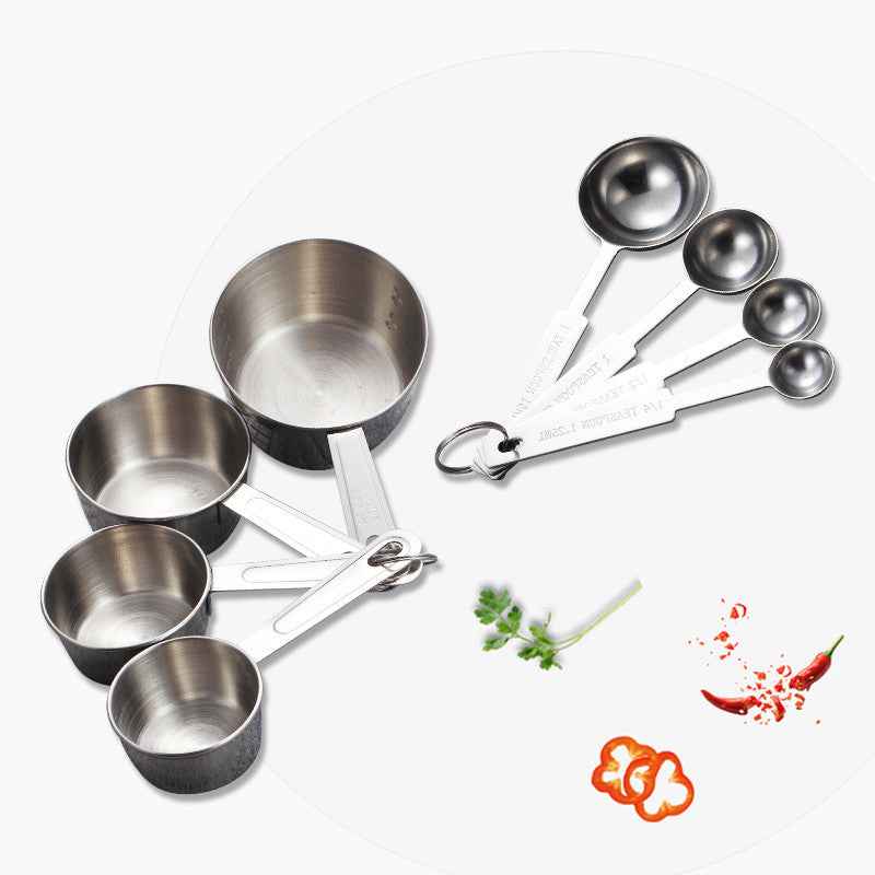 Mira Measuring Set | 8-Piece Stainless Steel, Nestable Design