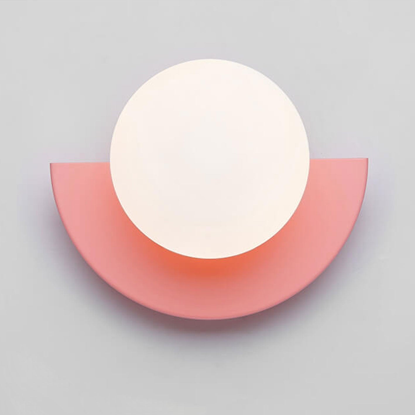 Contemporary Minimalist Colorful Glass Semi-Circle Wall Sconce Lamp with One Light