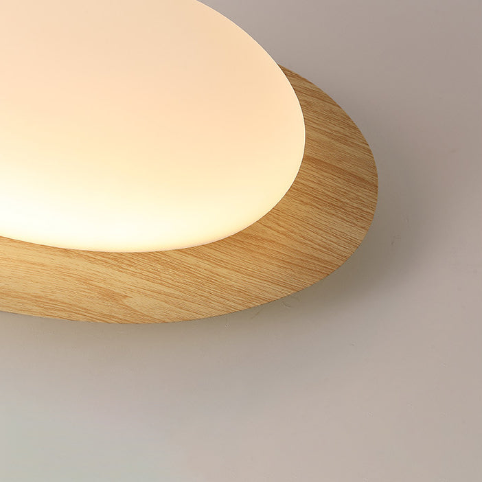 Modern Scandinavian Pebble-Shaped Iron and Acrylic LED Flush Mount Ceiling Light for Bedrooms