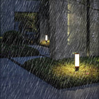 Contemporary Acrylic Waterproof LED Outdoor Lawn Lamp with Creative Lipstick Design