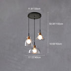 Nordic Clear Rippled Glass 1-Light Pendant Lamp