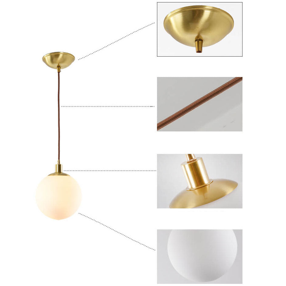 Scandinavian Minimalist White Orb Single Pendant Light