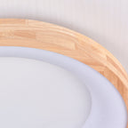 Round LED Flush Mount Ceiling Light in Nordic Minimalist Log Wood Design