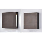 Rectangular LED Wall Sconce Lamp in Japanese Wabi-Sabi Log Wood Design