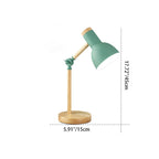 Modern Nordic Iron Semi-Circular Shade Table Lamp with Wooden Base - 1-Light Design for Study