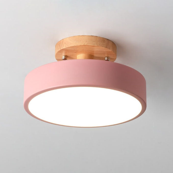 Nordic Style Round LED Semi-Flush Mount Ceiling Light