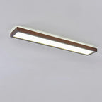 Walnut LED Flush Mount Ceiling Light in Japanese Minimalist Log Design