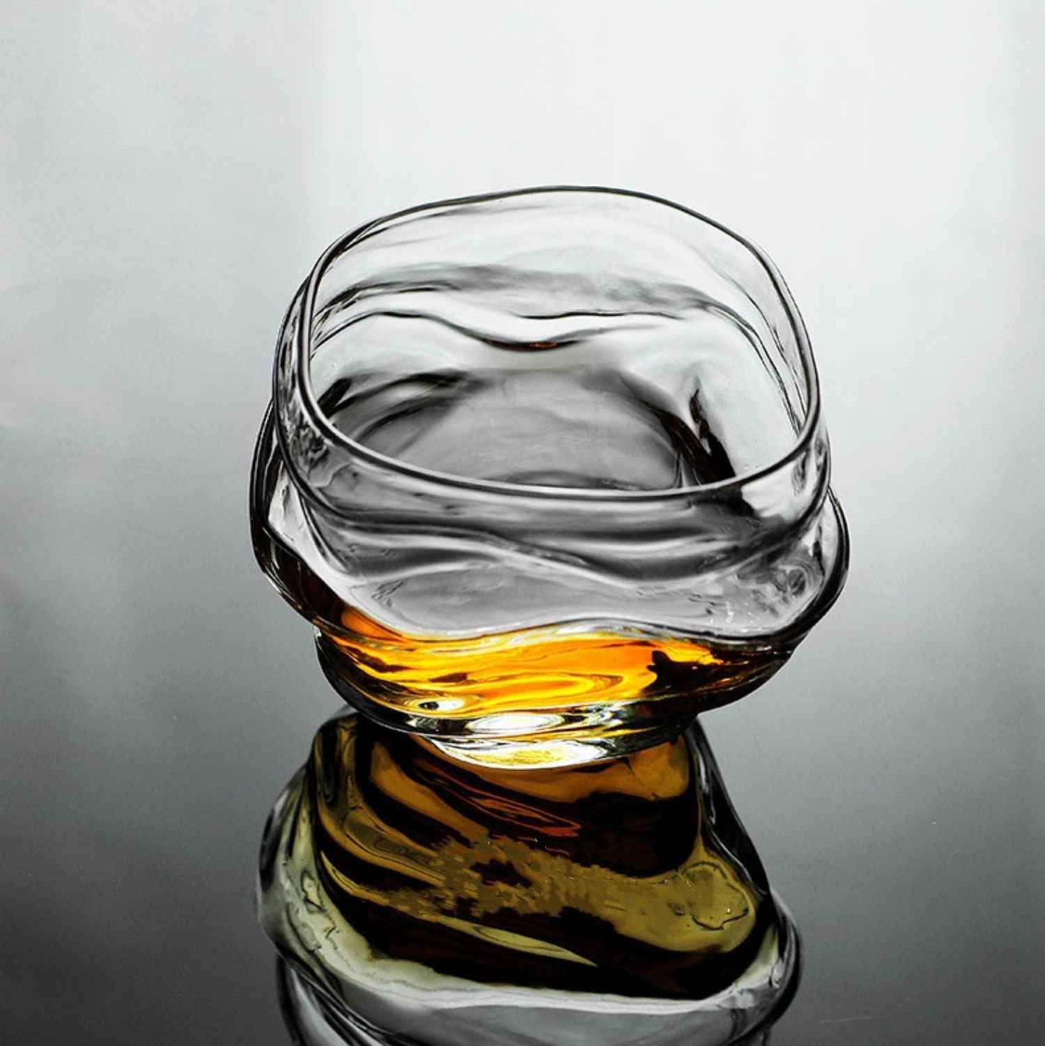 Bora Whisky Glass | Premium Crystal, Ocean Wave Design