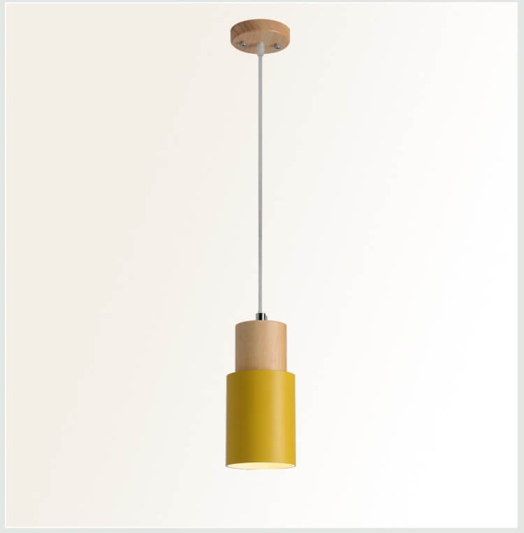 Nordic Macaron Cylinder Aluminum LED Pendant Light - 1-Light Design