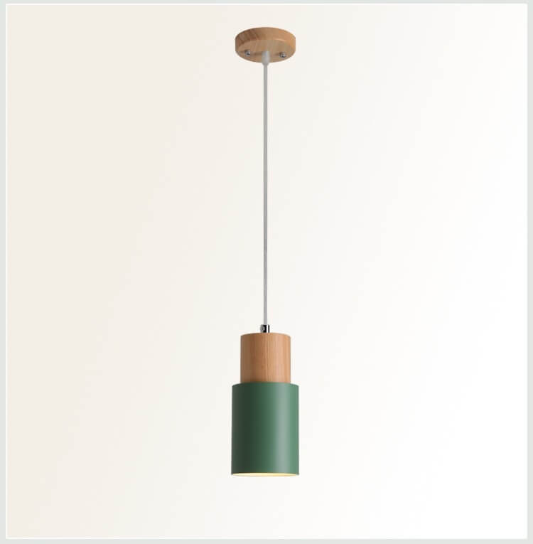 Nordic Macaron Cylinder Aluminum LED Pendant Light - 1-Light Design