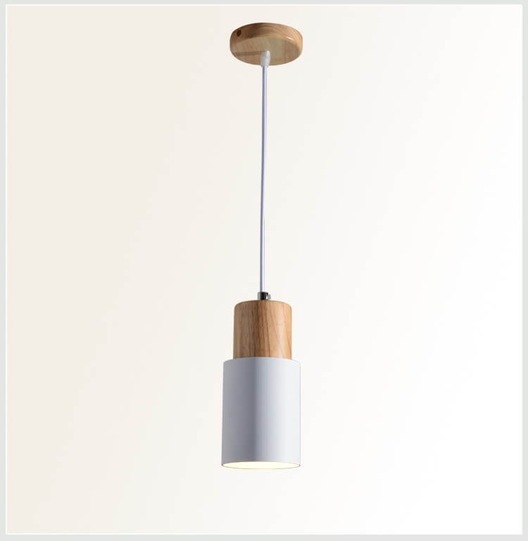 Nordic Macaron Cylinder Aluminum LED Pendant Light - 1-Light Design