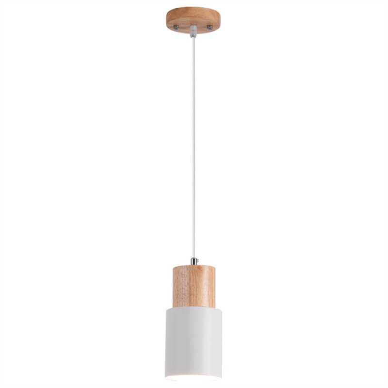 Nordic Macaron Cylinder Aluminum LED Pendant Light - 1-Light Design