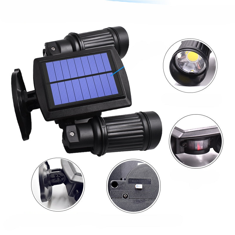 Veltrinox – Solar LED security light with motion sensor double head for outdoor use