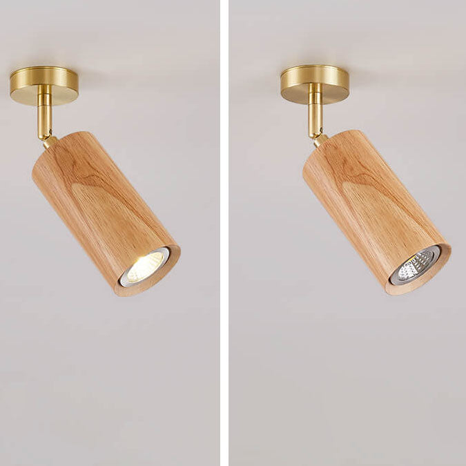 Nordic Minimalist Walnut Wood Linear Track LED Ceiling Light - Available in 1, 2, 3, or 4 Lights