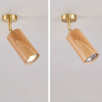Nordic Minimalist Walnut Wood Linear Track LED Ceiling Light - Available in 1, 2, 3, or 4 Lights