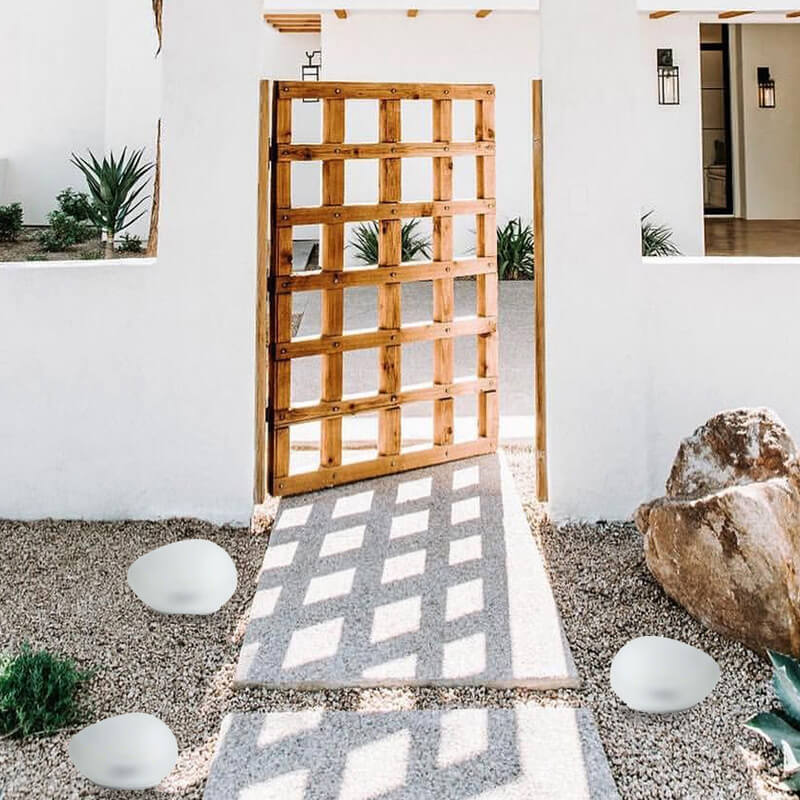 LED Outdoor Landscape Light - Solar Pebble with Sandblasted Glass Design