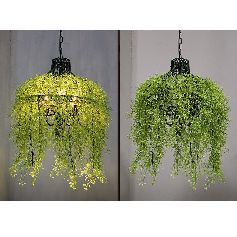 Artistic 3-Light Chandelier with Plant Vine Design