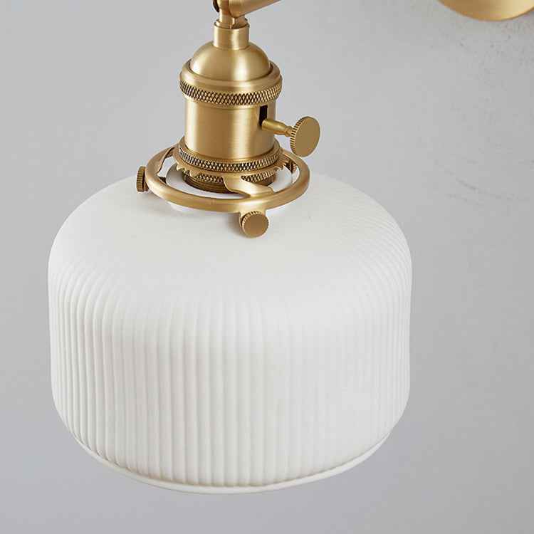 Contemporary Minimalist Striped Ceramic Wall Sconce Lamp with 1 Light