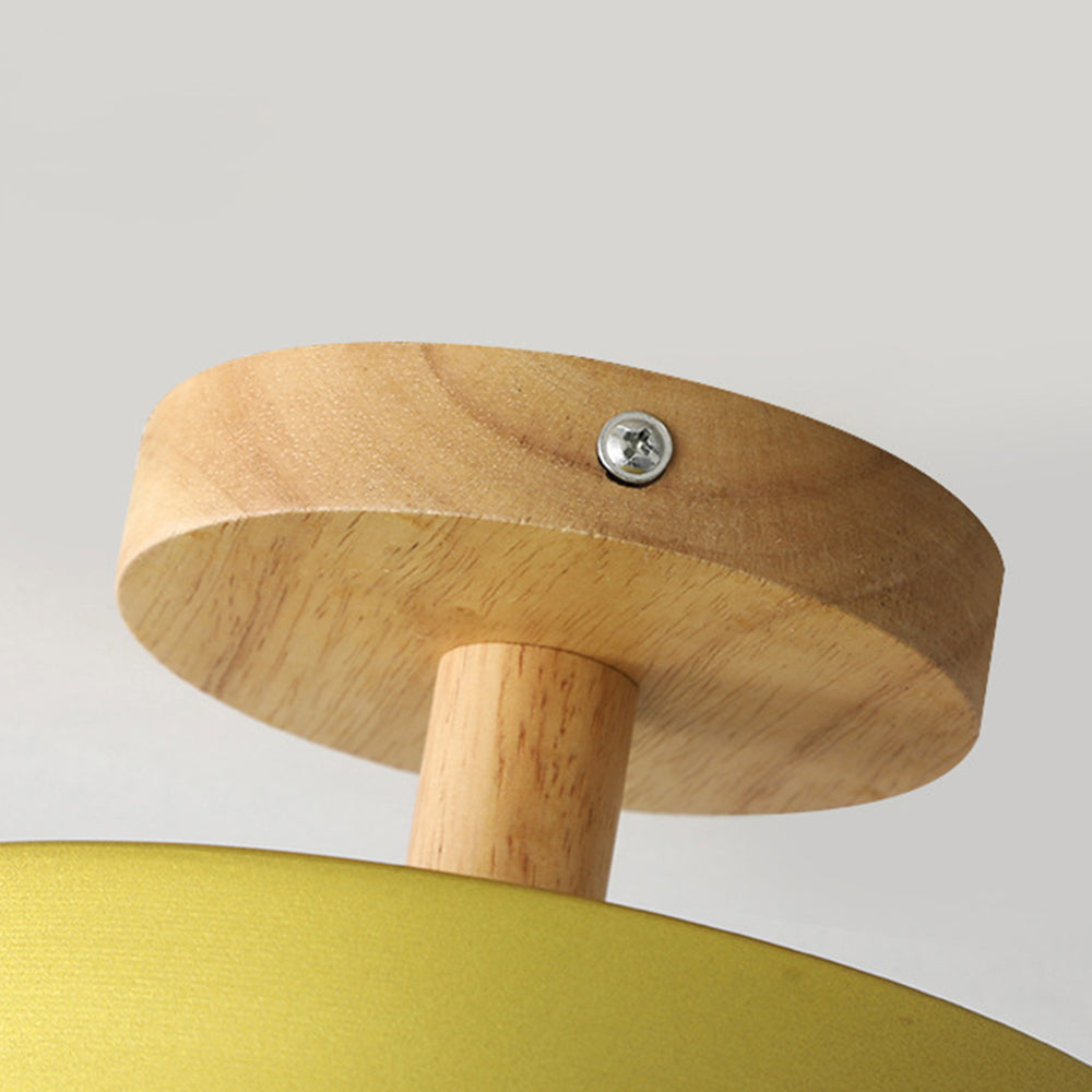 Bela LED Plafondlamp | Hout, Compact Ontwerp 18cm